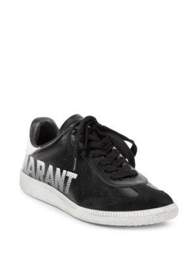 Isabel Marant Bryce Suede-trimmed Leather Trainers In Black