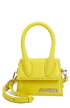 Jacquemus Le Chiquito Leather Mini Top Handle Bag In Neon Yellow