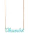 Baublebar Personalized Pendant Necklace In Teal