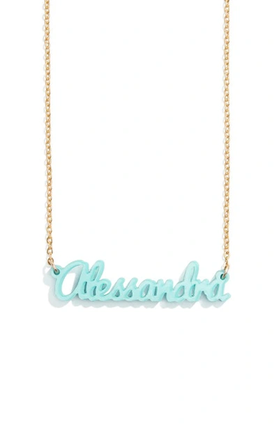 Baublebar Personalized Pendant Necklace In Teal