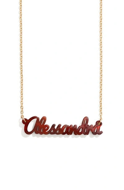 Baublebar Personalized Pendant Necklace In Tortoise