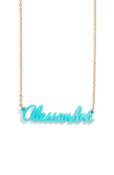 Baublebar Personalized Pendant Necklace In Turquoise