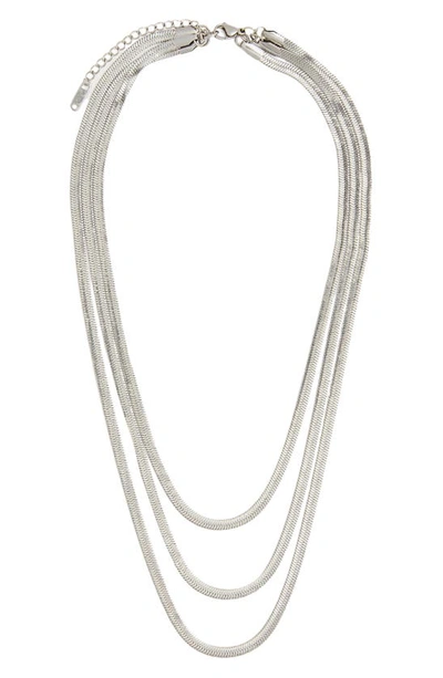 Petit Moments Mikayla Snake Chain Necklace In Silver