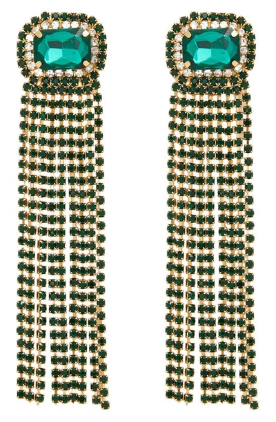 Petit Moments Odel Crystal Chandelier Earrings In Emerald