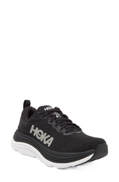 Hoka Gaviota 5 Wide Running Shoe In Black / White