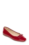 Bernardo Square Toe Ballet Flat In Dark Red