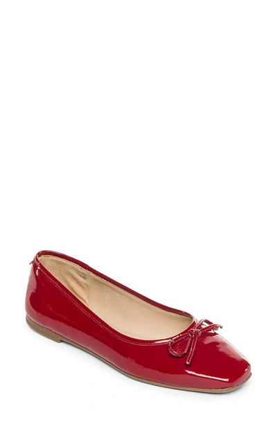 Bernardo Footwear Square Toe Ballet Flat In Dark Red