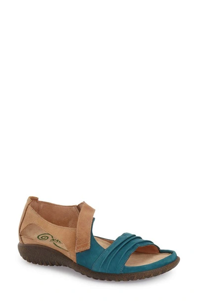 Naot 'papaki' Sandal In Teal Latte Leather
