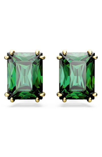 Swarovski Matrix Crystal Stud Earrings In Green