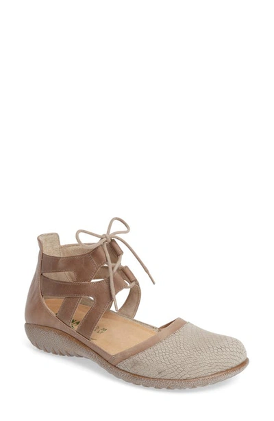 Naot Kata Lace-up Sandal In Beige Leather