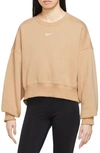 Nike Phoenix Fleece Crewneck Sweatshirt In Hemp/ Sail
