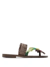 Álvaro González Alberta Feather-embellished Sandals In Chocolate Brown