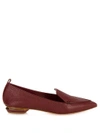 Nicholas Kirkwood Beya Point-toe Grained-leather Loafers In Burgundy