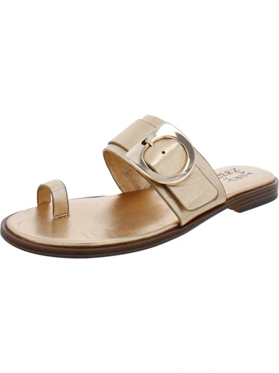 Naturalizer Finola Womens Leather Toe Lop Slide Sandals In Beige