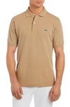 Lacoste 'l1212' Pique Polo In Kraft Beige