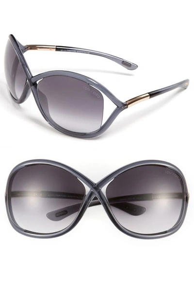 Tom Ford 'whitney' 64mm Open Side Sunglasses In Dark Grey