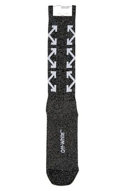 Off-white Arrows Long Socks In Black White