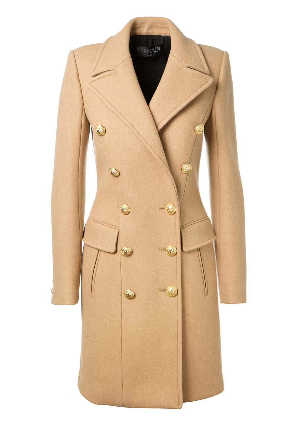 Balmain Beige Virgin Wool And Cashmere Coat | ModeSens