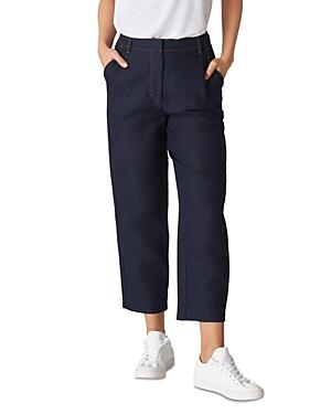 Whistles Toria Tapered Crop Pants In Navy | ModeSens