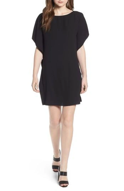 Anne Klein Flutter Sleeve Dress In Black