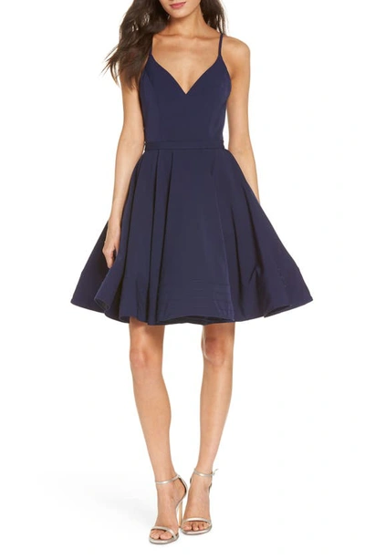 Mac Duggal Fit & Flare Cocktail Dress In Navy