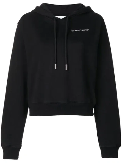 Off-white Cotton Jersey Hoodie In Black