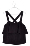 Madewell Texture & Thread Tiered Tank In True Black