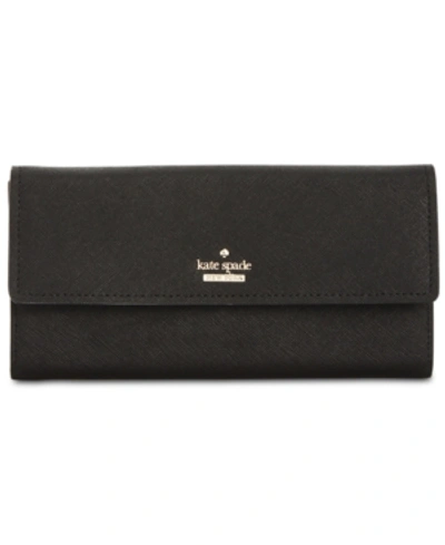 Kate Spade New York Cameron Street Kinsley Leather Wallet In Black/gold
