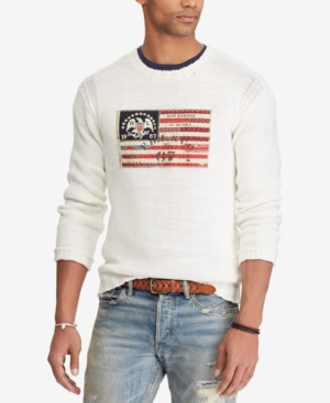 ralph lauren white crew neck sweater