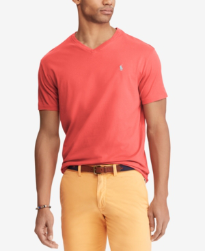 Polo Ralph Lauren Men S Classic Fit V Neck T Shirt In Spring Red