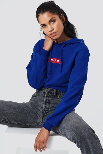 Na-kd Logo Hoodie Blue In Royal Blue