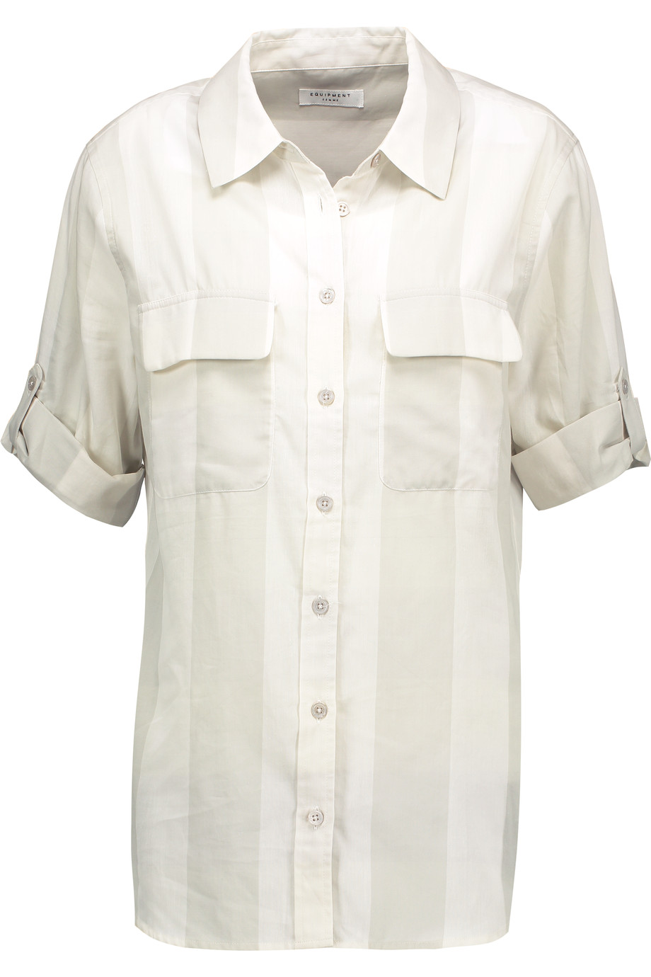 Equipment Slim Signature Striped Cotton-voile Shirt | ModeSens