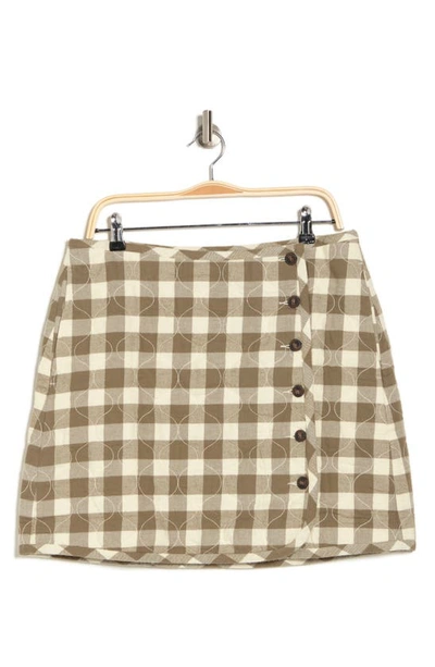 Madewell Gingham Check Quilted Flannel Miniskirt In Distant Surplus