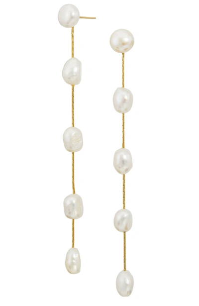 Savvy Cie Jewels Gold Over Sterling Freshwater Pearl Earrings In Yellow