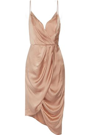 Zimmermann Woman Asymmetric Draped Silk Midi Dress Blush Modesens