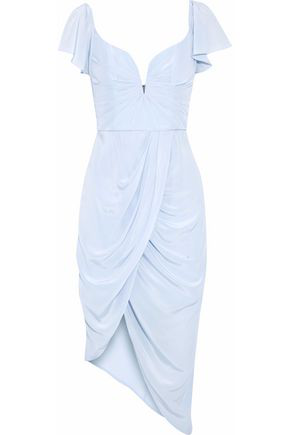 Zimmermann Woman Wrap Effect Asymmetric Draped Washed Silk Midi