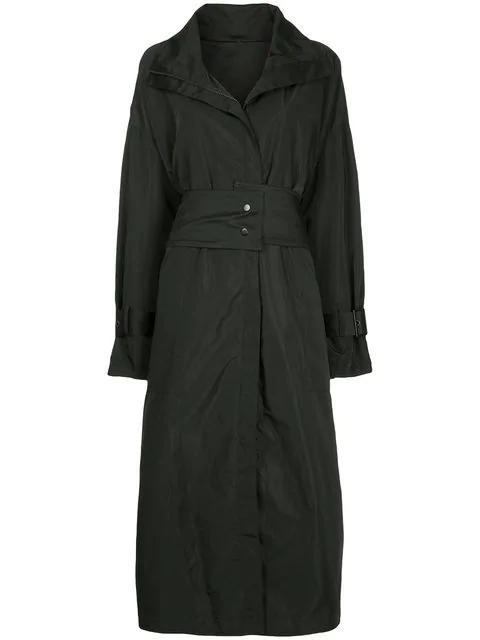 Taylor Zipped Trench Coat In Black | ModeSens