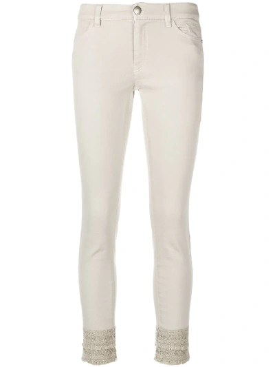 Marc Cain Embroidered Hem Skinny Trousers