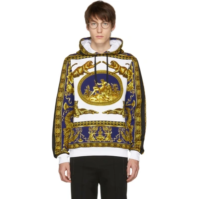 Versace Medusa Print Cotton Hoodie In Multicolour