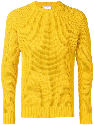 Ami Alexandre Mattiussi Textured Crewneck Sweater - Yellow