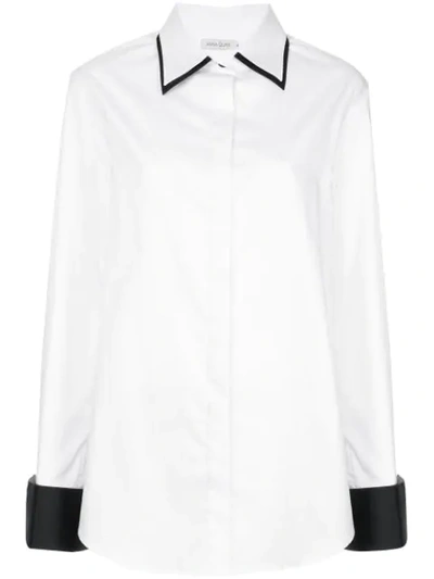 Anna Quan Contrast Collar Shirt - White