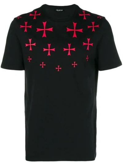 Neil Barrett Maltese Cross Printed T-shirt - Black