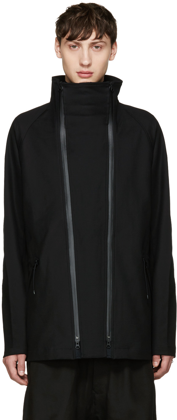 Y-3 Funnel Neck Double Zip Jacket In Black | ModeSens