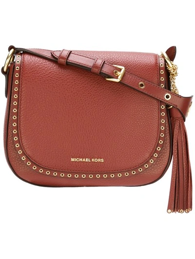 Michael Michael Kors 'brooklyn' Saddle Crossbody Bag In Brick/gold