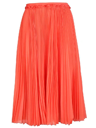 Rochas Pleated Skirt In Light Red