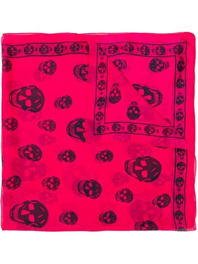 Alexander Mcqueen Skull Print Foulard - Pink