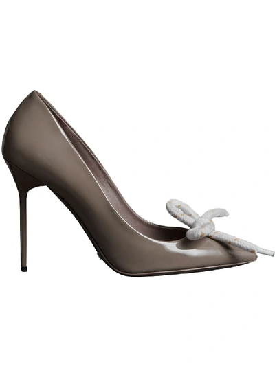 Burberry Finsbury Pumps In Taupe Grey Patent Leather ModeSens