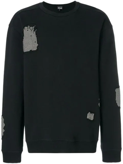 Just Cavalli Stud-patch Crewneck Sweatshirt In Black