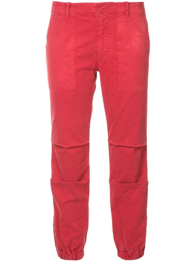 Nili Lotan Cropped French Military Trousers - Red In Red