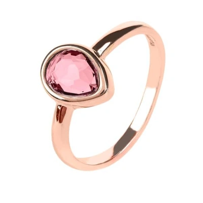 Latelita London Pisa Mini Teardrop Ring Rosegold Pink Tourmaline Hydro